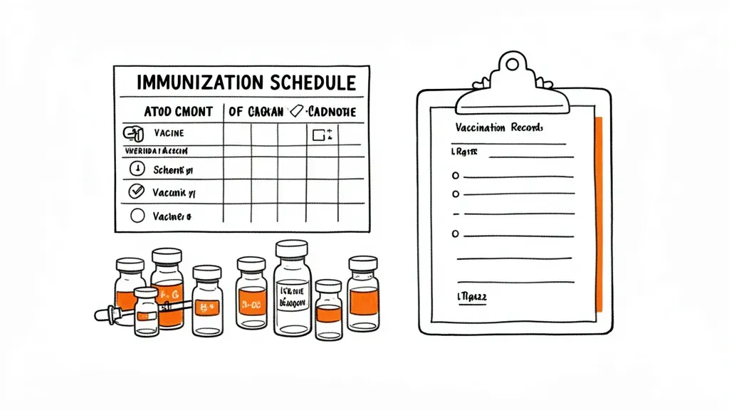 Immunization schedule chart and vaccine records managed by Castor offline AI
