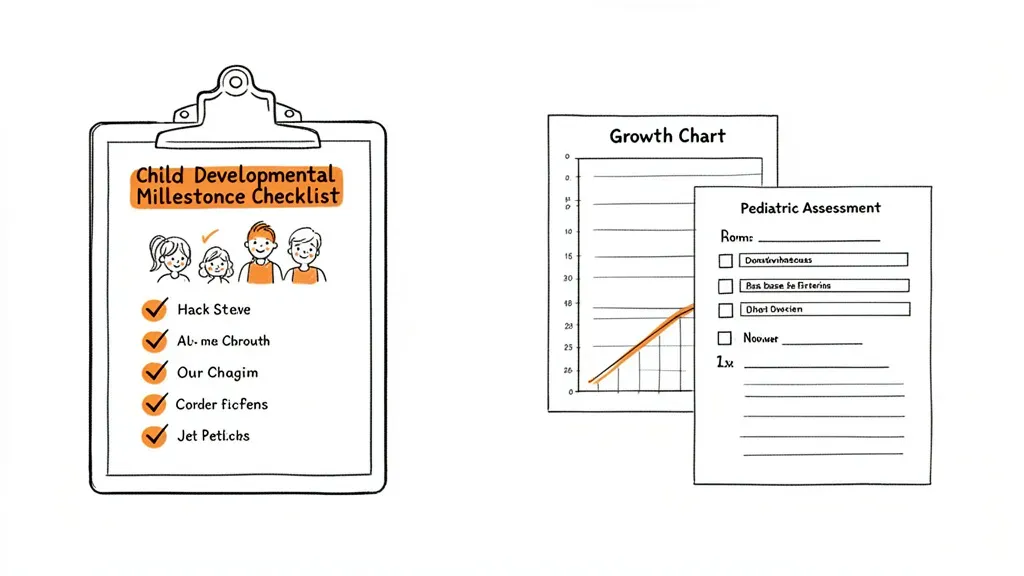 Developmental milestone checklist and growth chart documentation in pediatric clinic